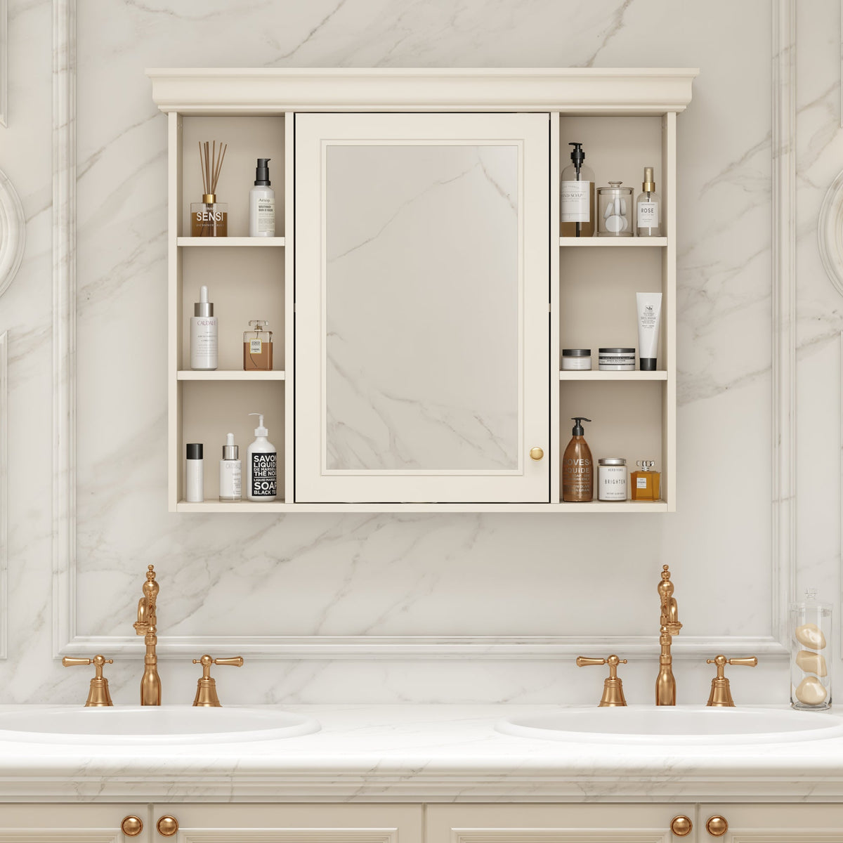 Wall Mounted Bathroom Storage Cabinet with Mirror Door