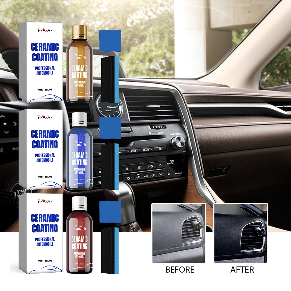 Automotive Ceramic Coating Kit for Interior Shine Protection