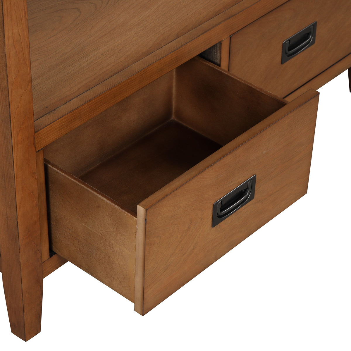 Farmhouse Pine Entryway Console Table with 4 Drawers