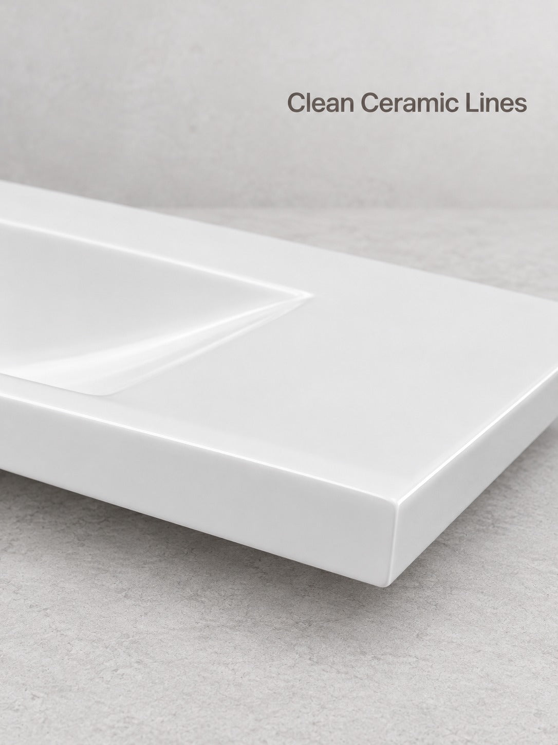 36 Inch Bathroom Vanity Top with White Ceramic Basin