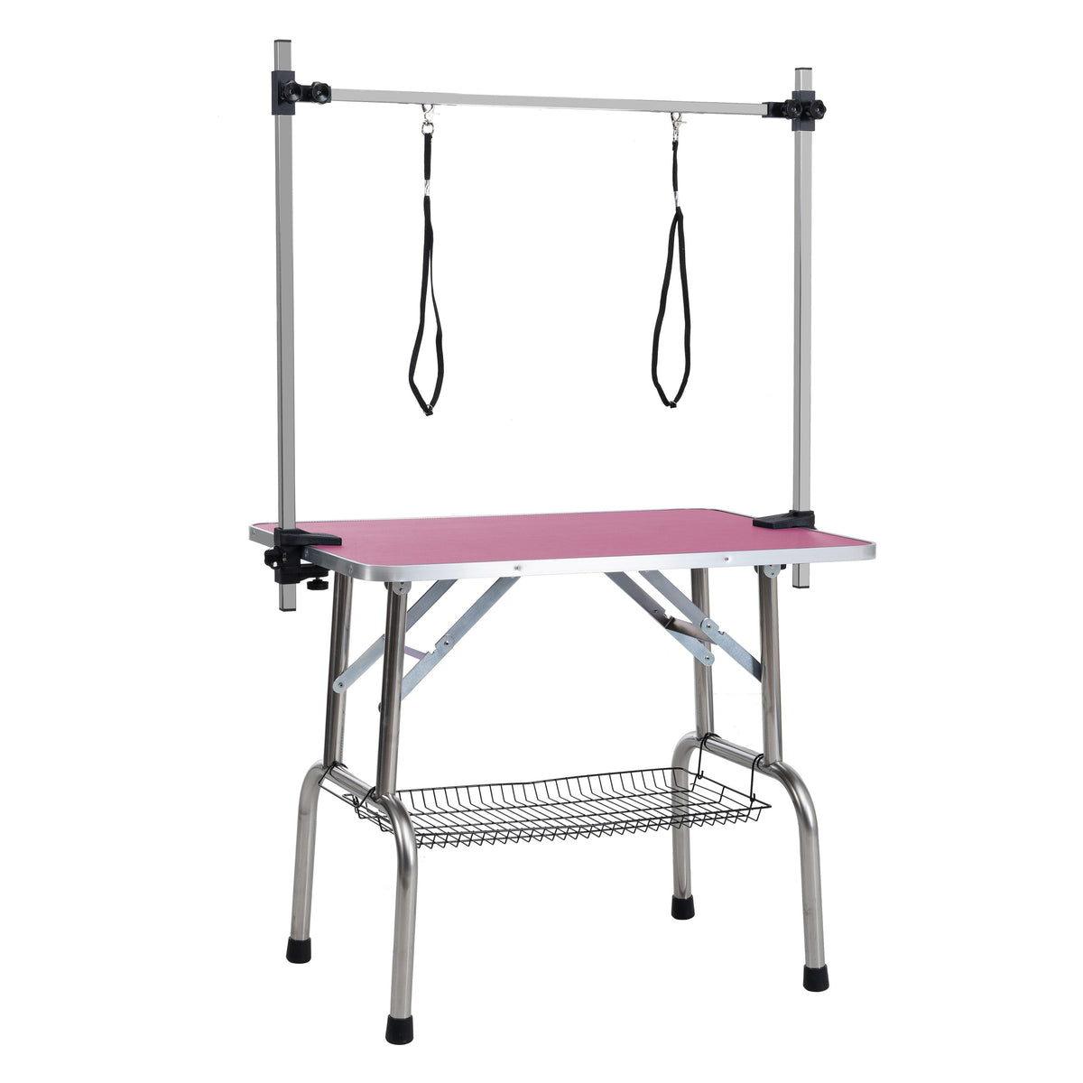 36-Inch Folding Dog Grooming Table With Restraints