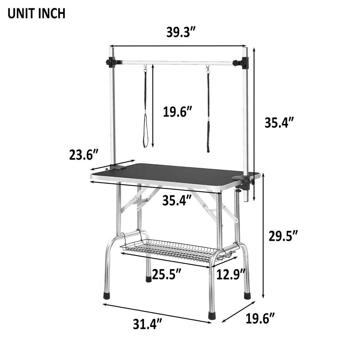 Foldable Professional Dog Grooming Table with Arm & Noose