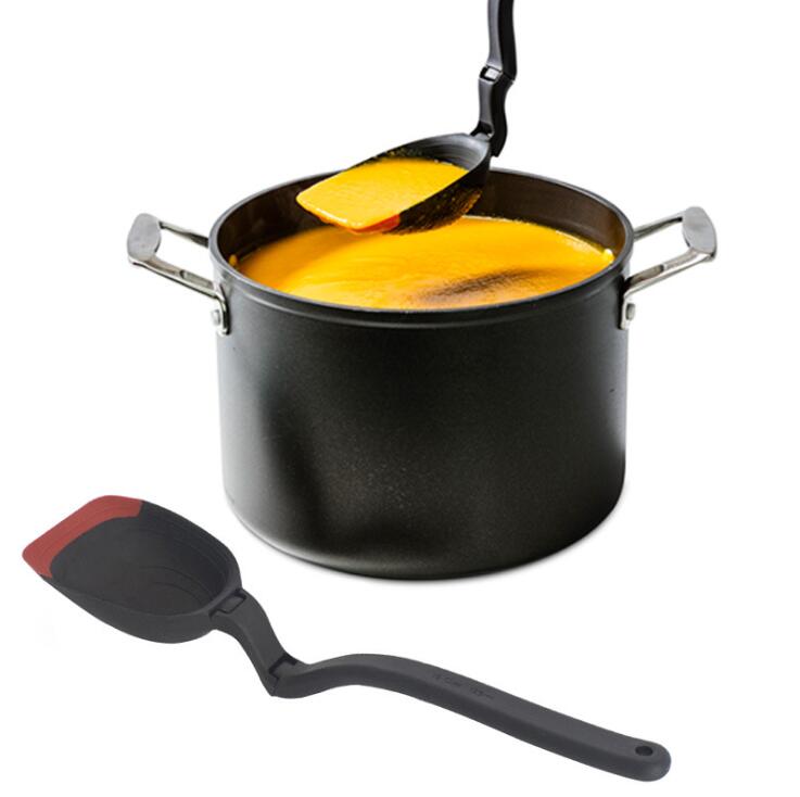 Silicone Long Handle Spoon With Ladle and Measuring Scales