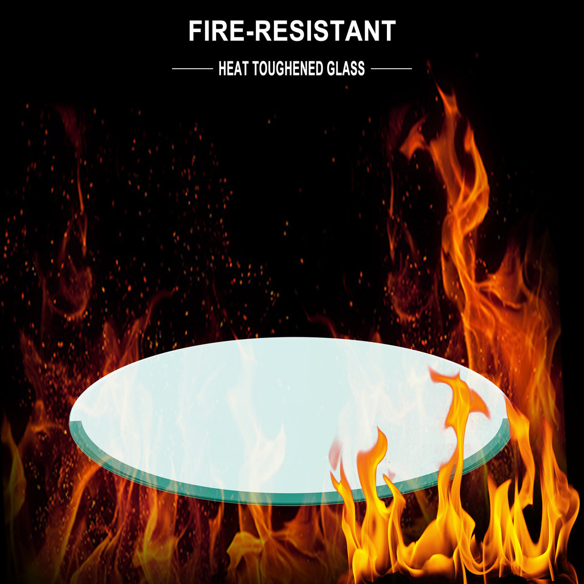 36 Inch Round Tempered Glass Table Top for Coffee Tables