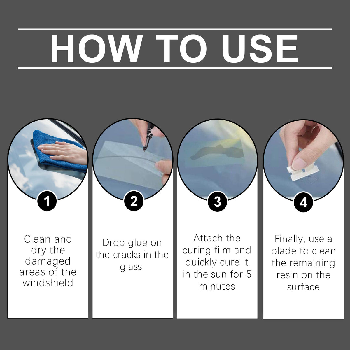 DIY Windshield Repair Kit for Small Cracks & Chips