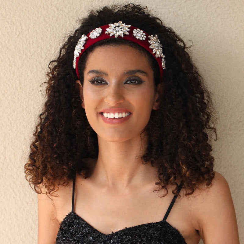 Velvet Pearl Headband for Effortless Occasion Glamour