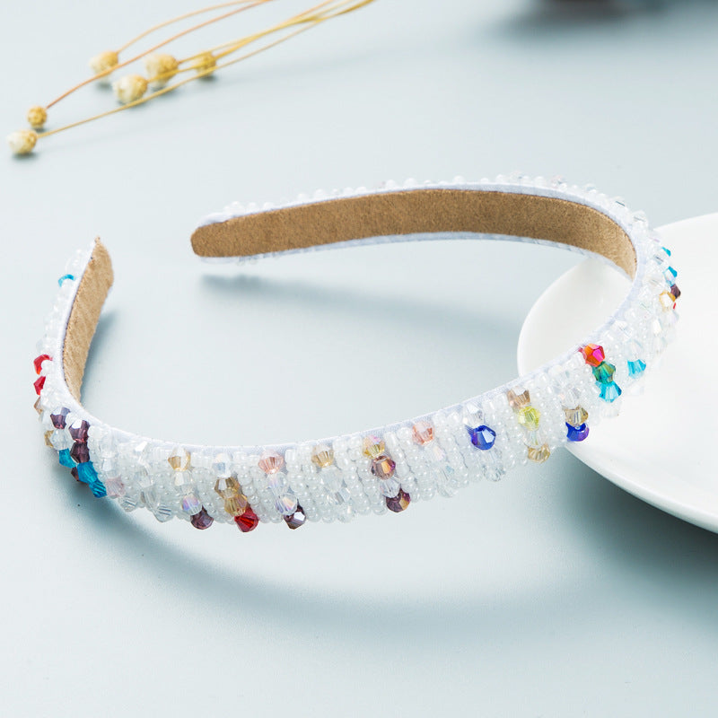 Beaded Hoop Headband — Padded Korean Face-Wash Hair Band