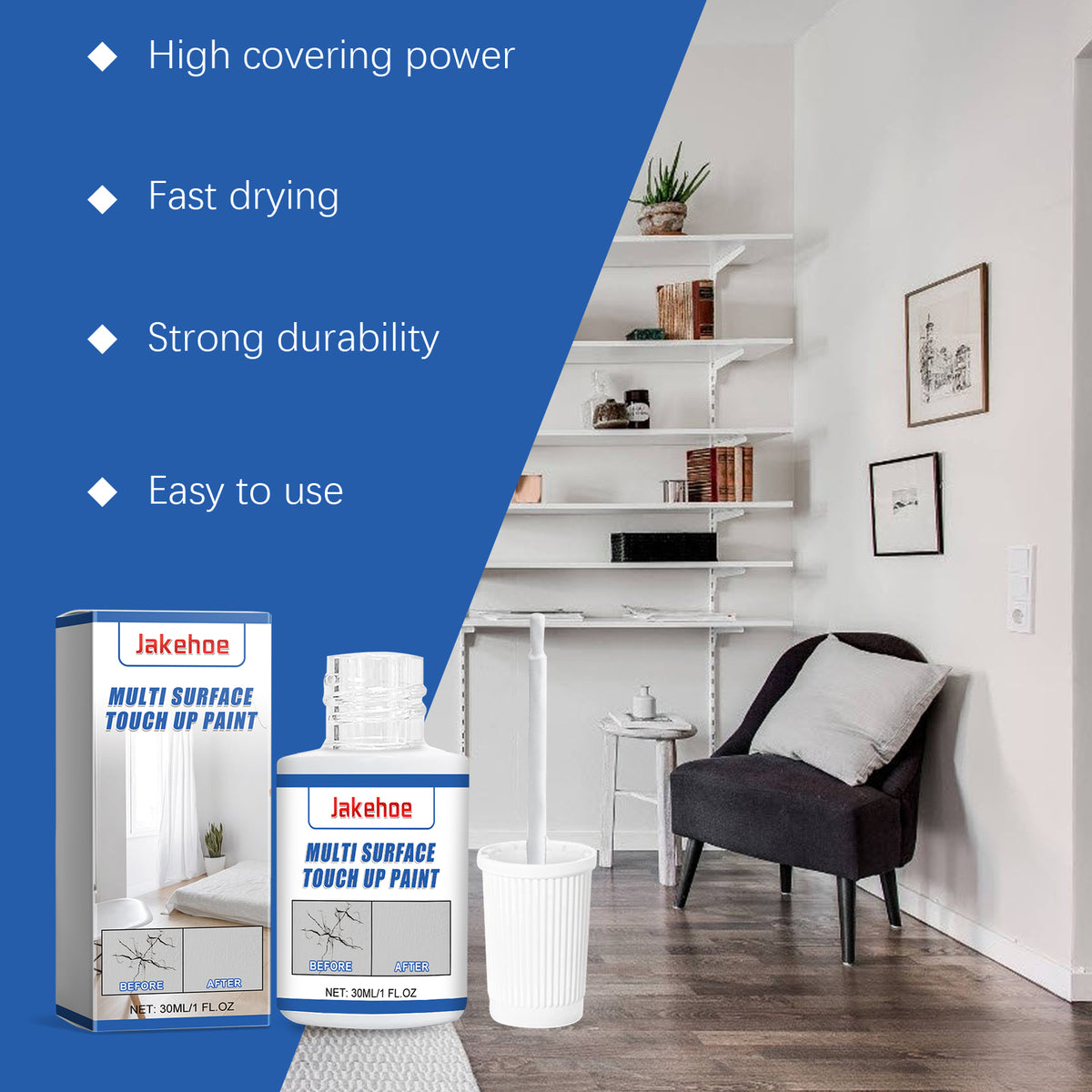 White Wall Touch-Up Paint For Quick Surface Repairs