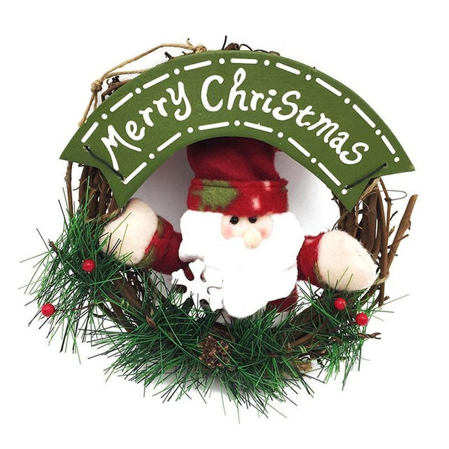 Christmas Character Wreath Door Hanging Holiday Decor
