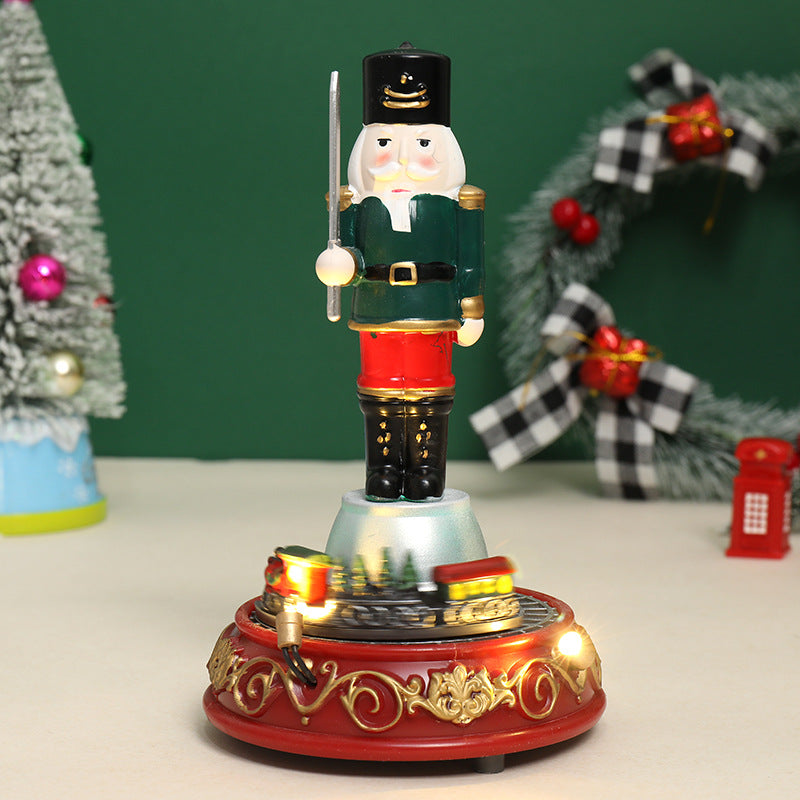 Musical Nutcracker Ornament with Glowing Christmas Charm