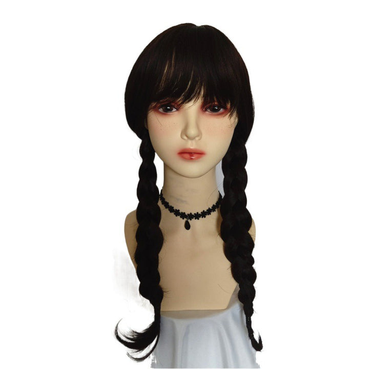 Black Braided Wig – Wednesday-Inspired Costume Hair