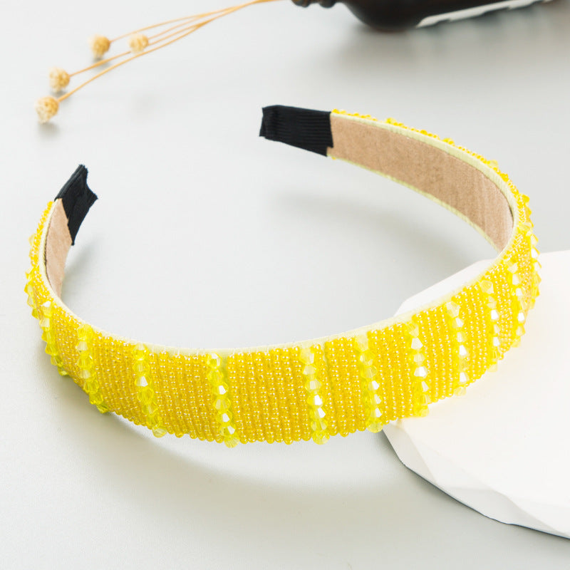 Beaded Headband for Face Washing & Bright Colorful Style
