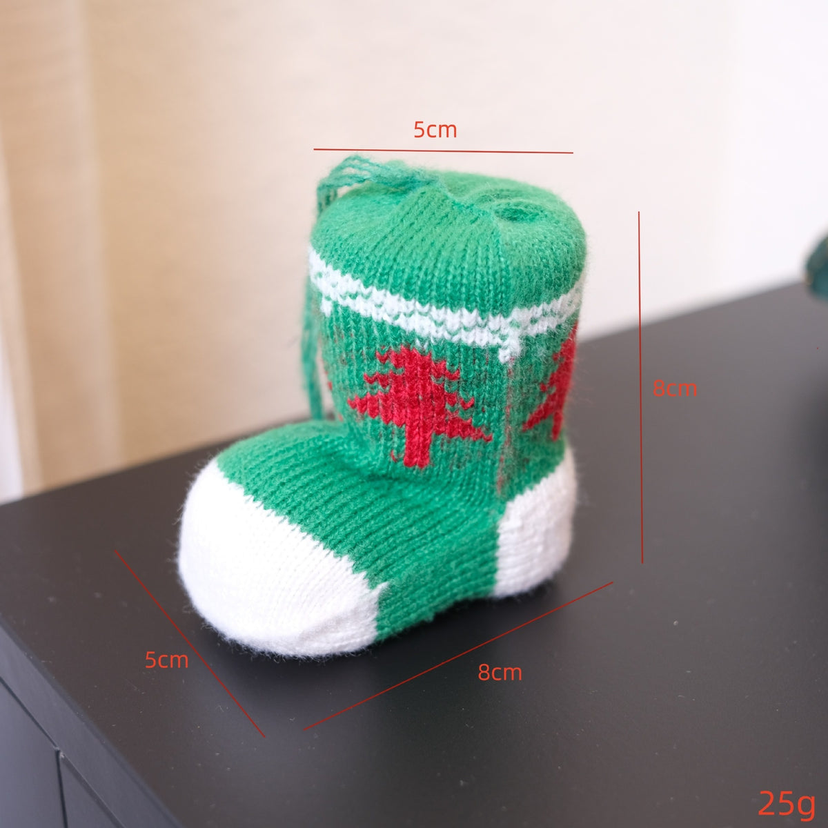 3D Knitted Christmas Sock Boot Tree Ornaments Decor