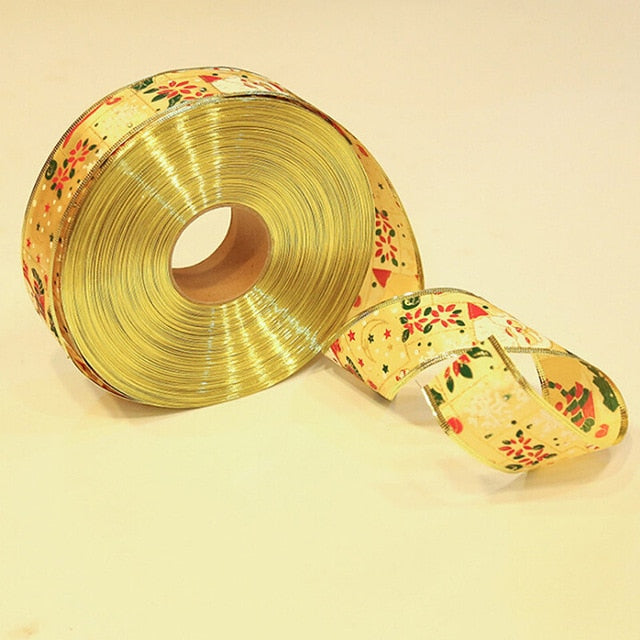 Christmas Wired Ribbon for Gift Wrap and Tree Decor
