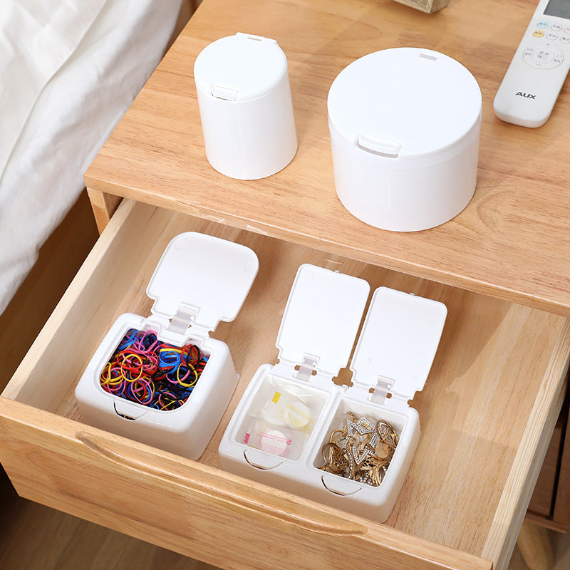 Desktop Cotton Swab Organizer with Pop-Up Dispenser