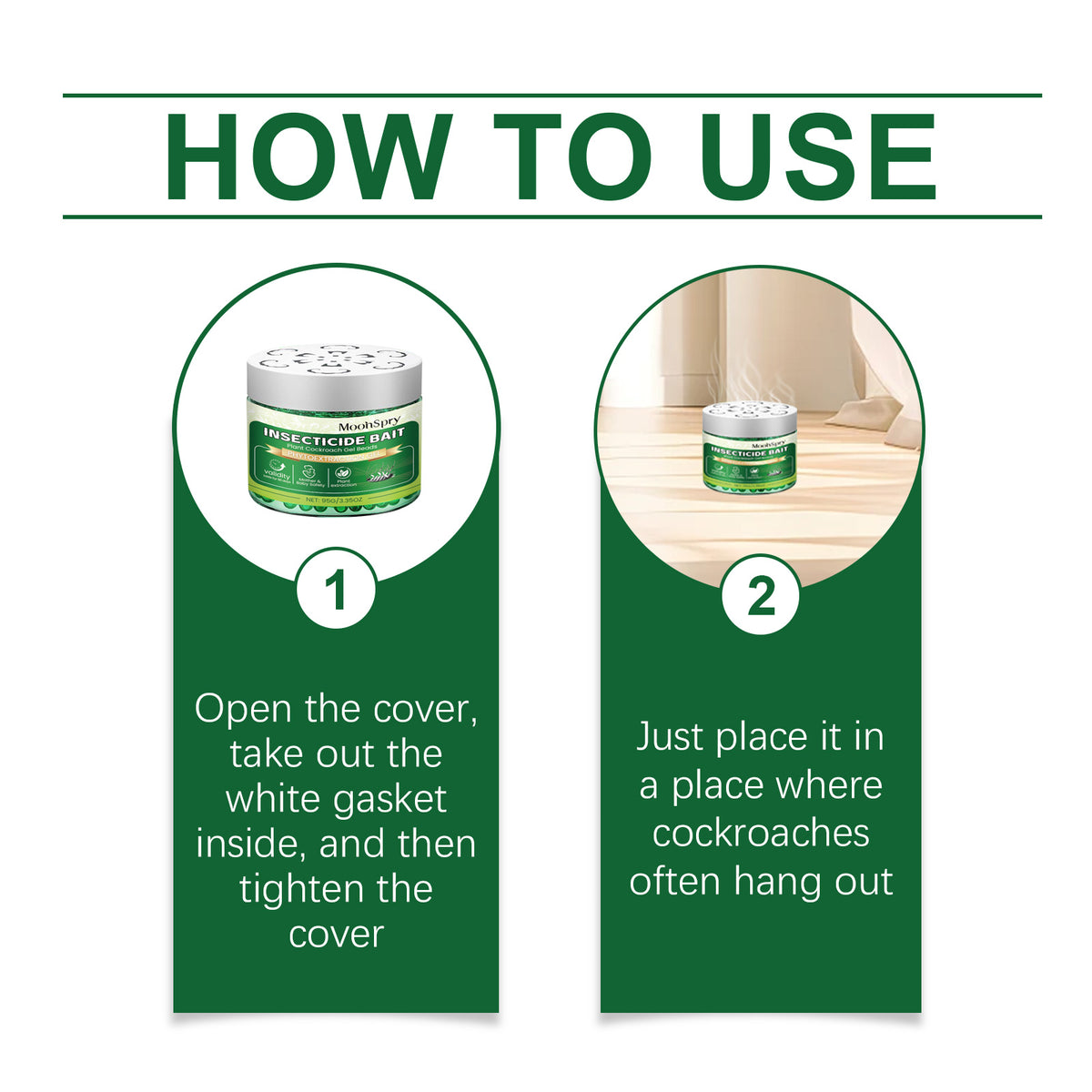 Cockroach Bait Box for Long-Term Indoor Kitchen Control
