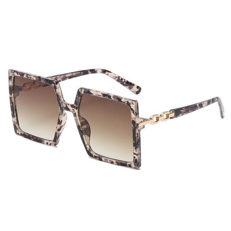 Women's Sport Sunglasses With Oversized Gold Chain Frames