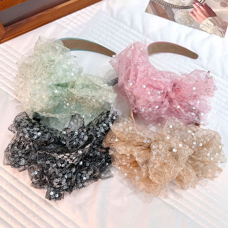 Sequin Bow Hairband for Sparkling Statement Style