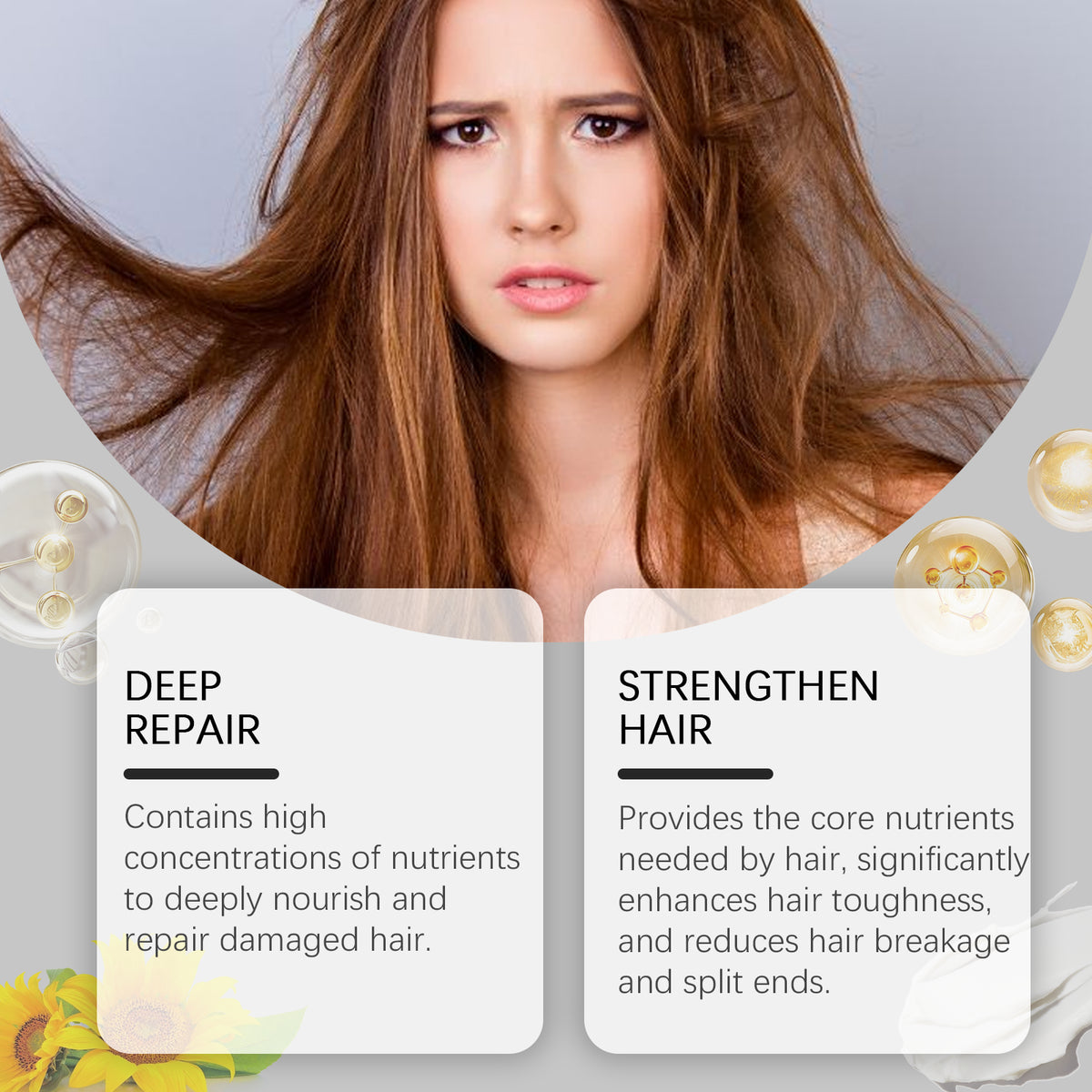 Keratin Hair Mask for Dry, Damaged Hair Repair Care