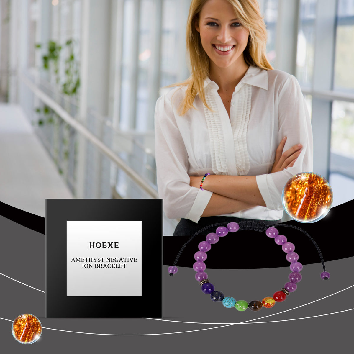 Adjustable Amethyst Bracelet for Colorful Everyday Style