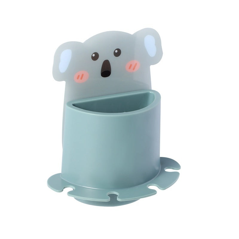 Cartoon Animal Toothbrush Holder Wall Mount, No Drilling