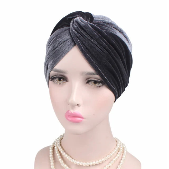 Velvet Turban Headband for Instant Elegant Coverage