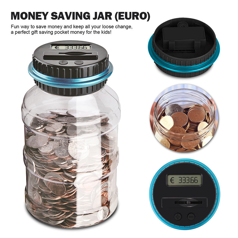Digital Piggy Bank Coin Counter with LCD Savings Total