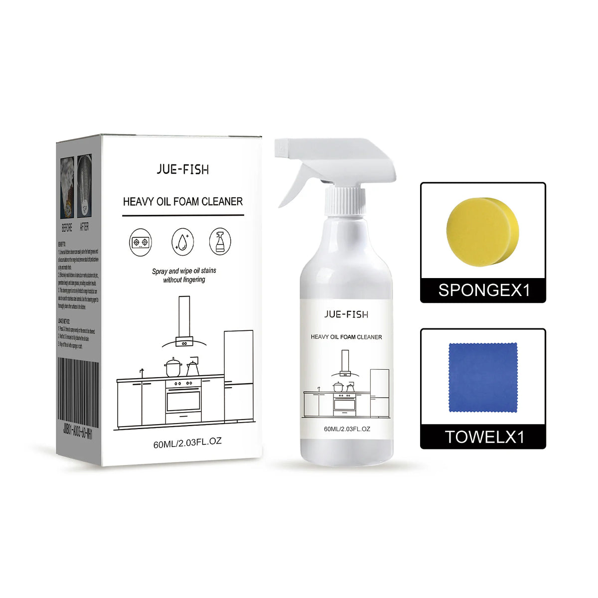 Heavy Oil Foam Cleaner — Spray & Wipe Grease Remover