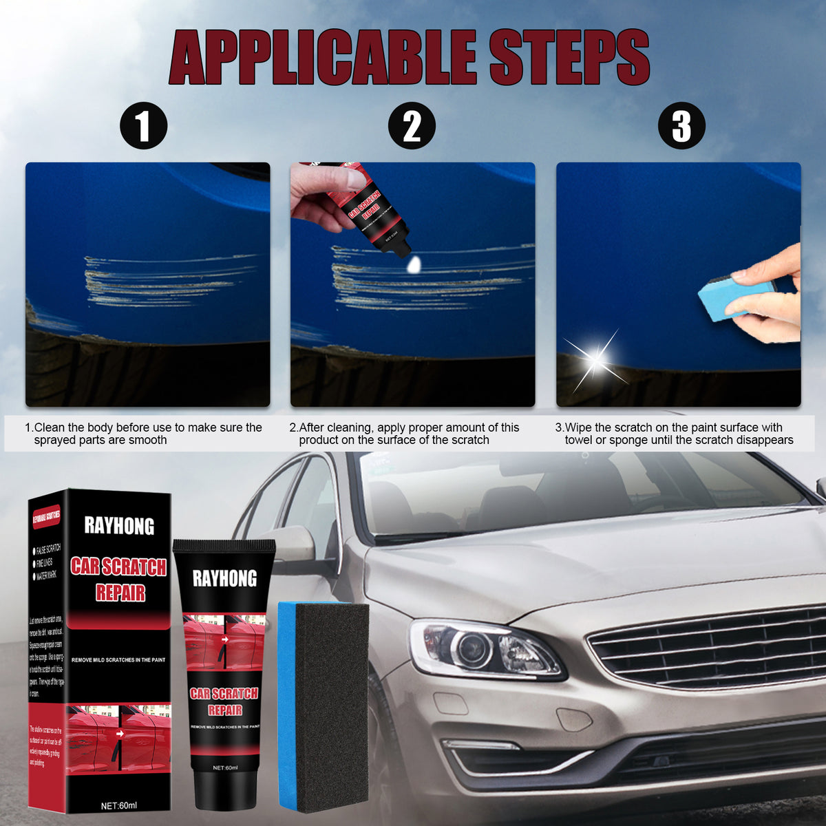 Car Scratch Repair Paste for Mild Paint Scuffs at Home