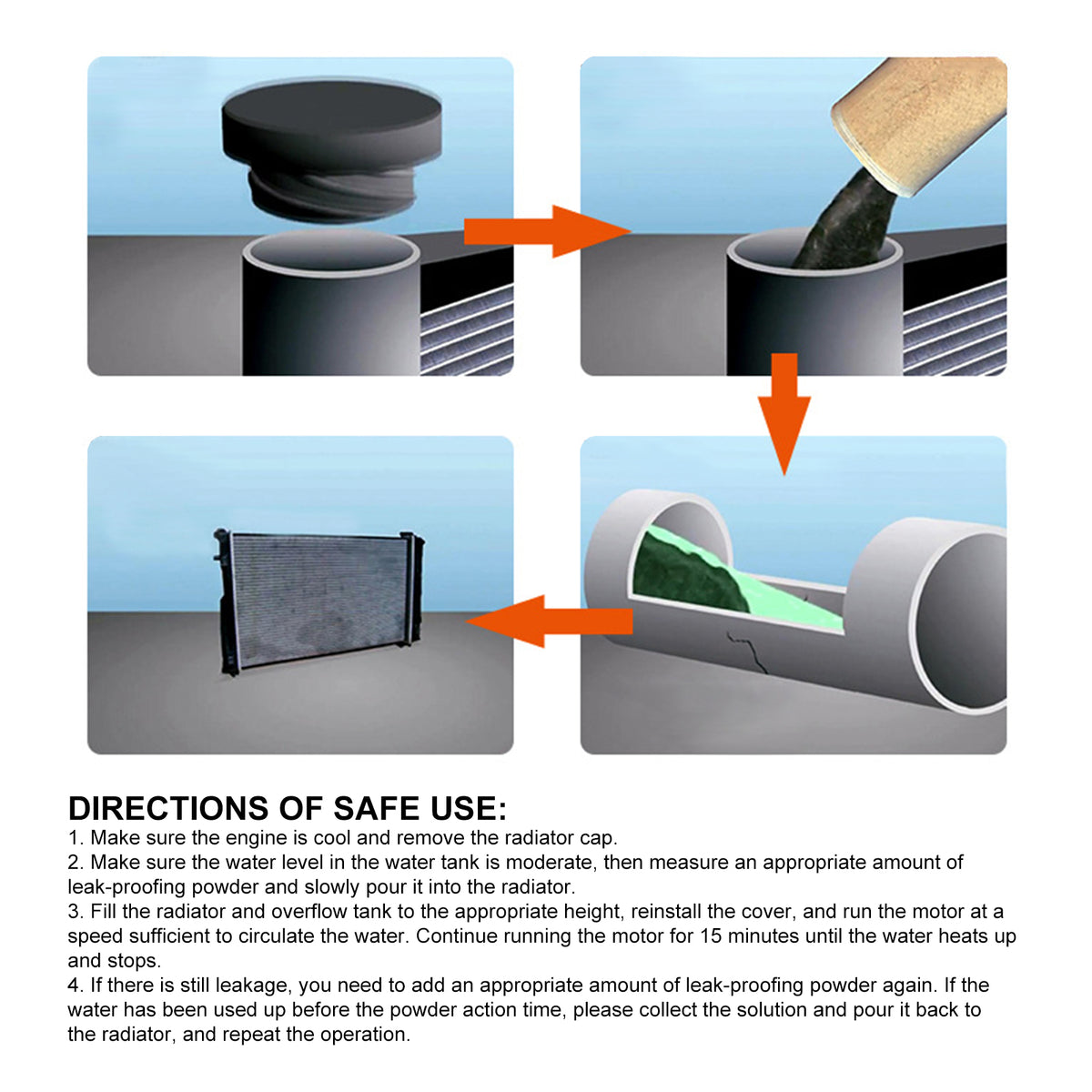 Radiator Stop Leak Powder for Cooling System Repairs