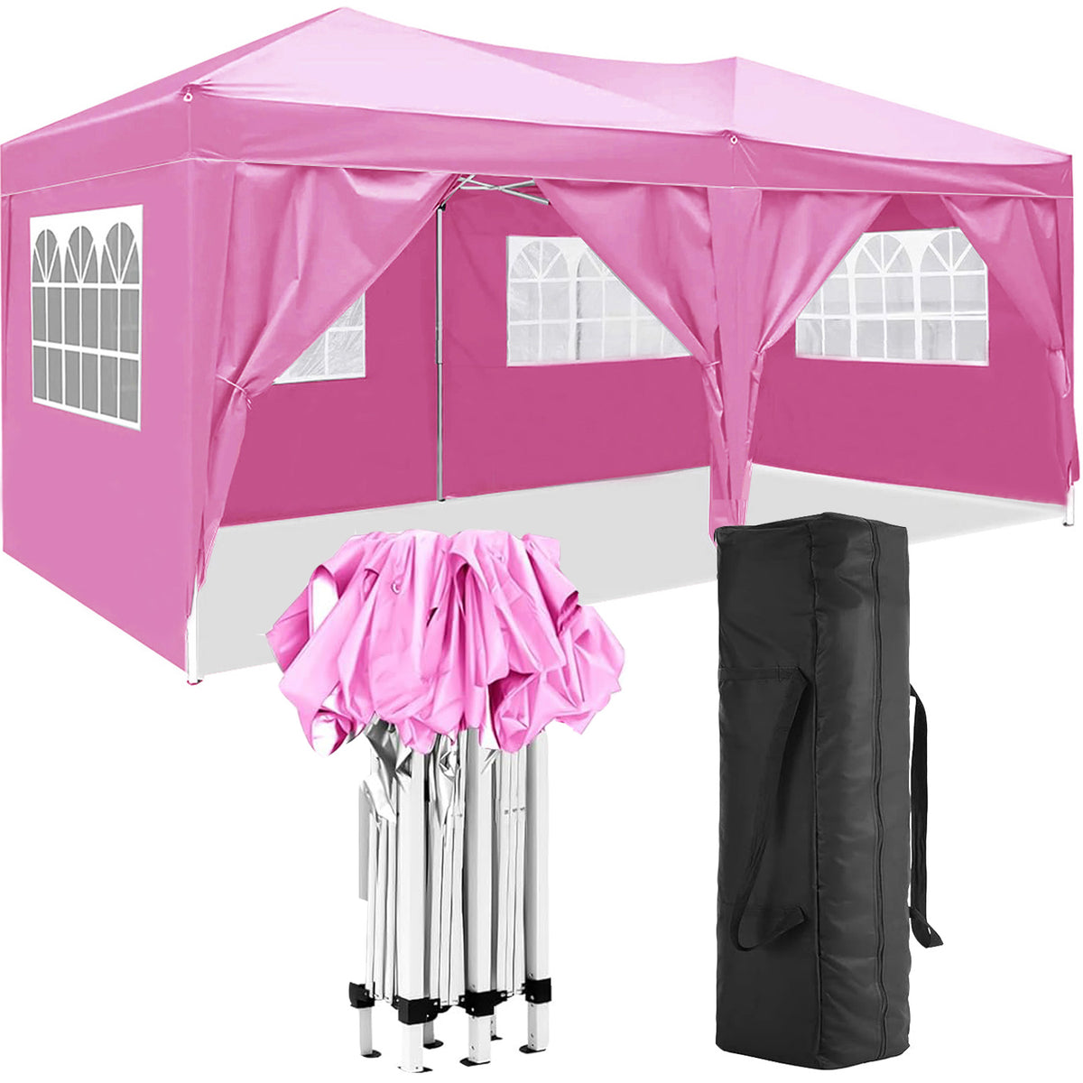 10x20 Pop-Up Canopy with UPF 50+ Sun Shade & Walls