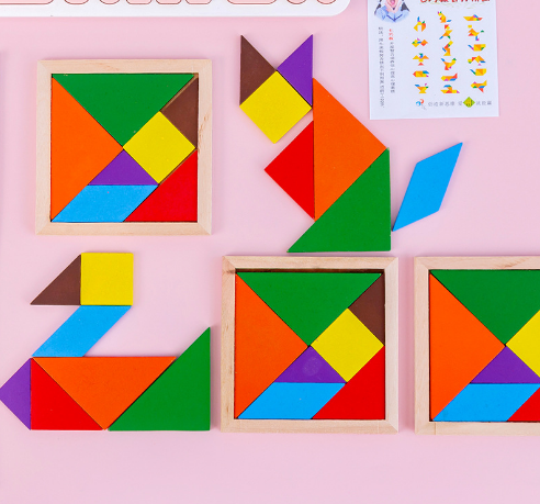 Montessori Wooden Tangram Puzzle for Kids | 7-Piece