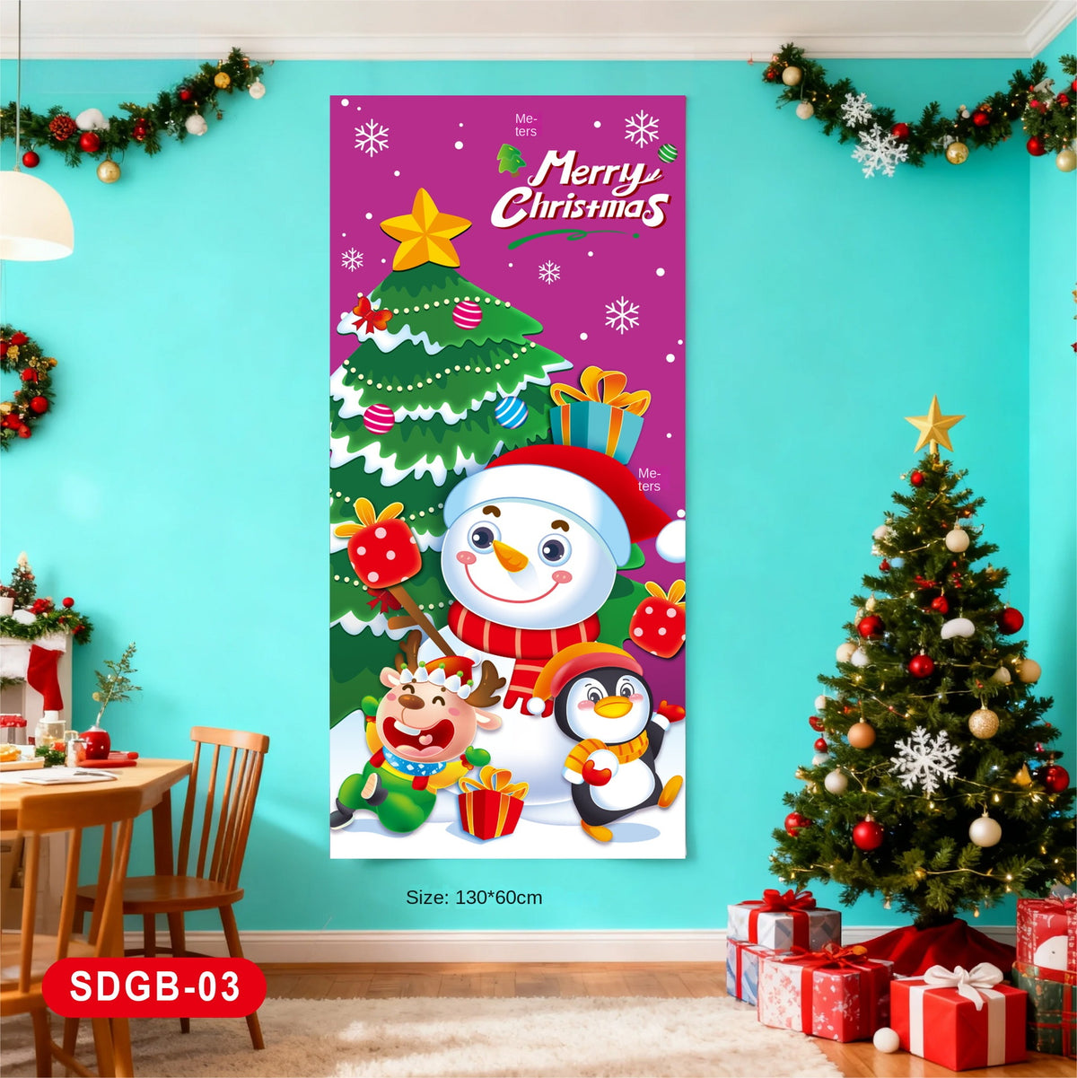 Christmas Red Banner — Cheerful Holiday Wall Display