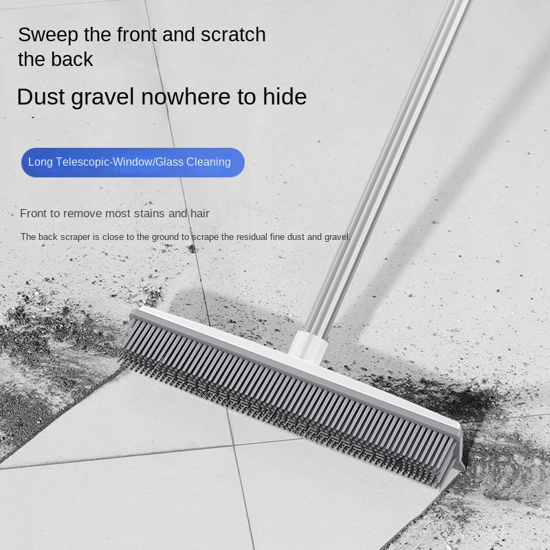 Telescopic 2‑in‑1 Brush & Squeegee – Safe for Glass & Tile