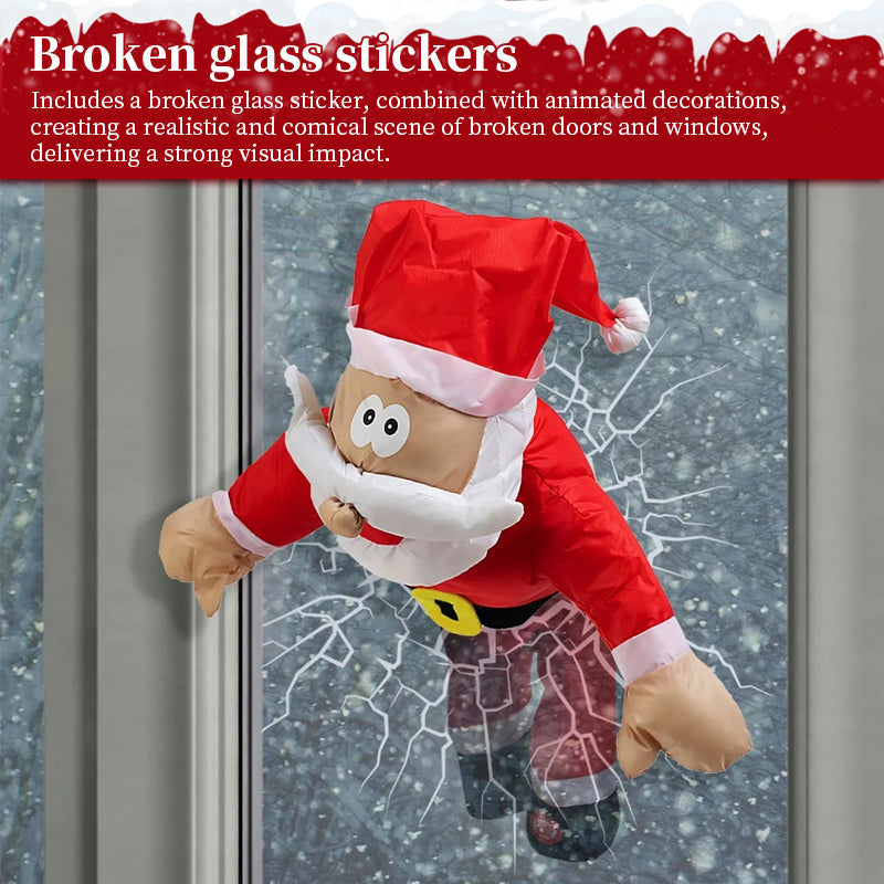 3D Christmas Window Decoration Santa Reindeer Set