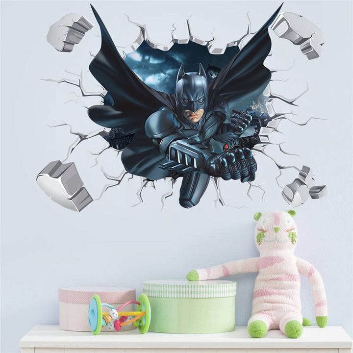 3D Batman Wall Decal for Immersive Superhero Decor