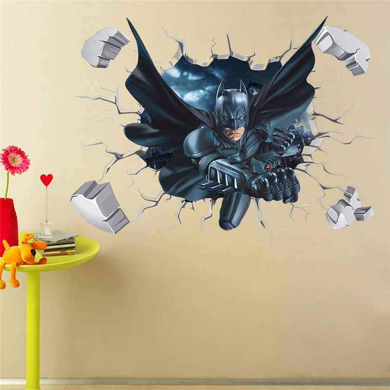 3D Batman Wall Decal for Immersive Superhero Decor