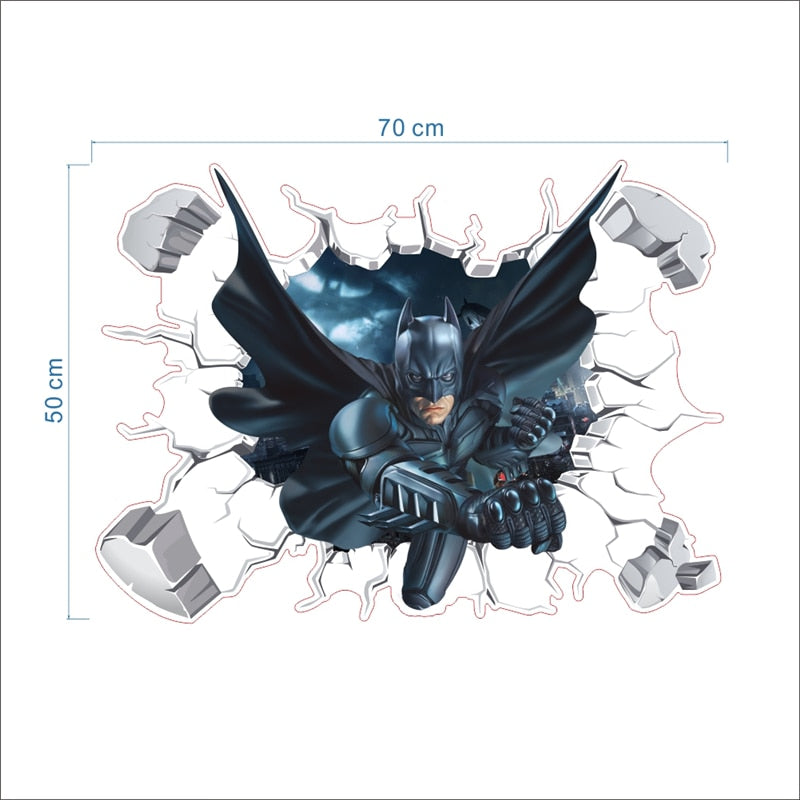 3D Batman Wall Decal for Immersive Superhero Decor