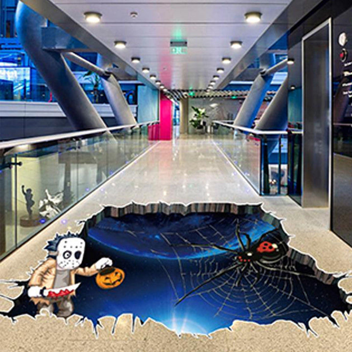 3D Halloween Broken Wall Sticker for Spooky Decor