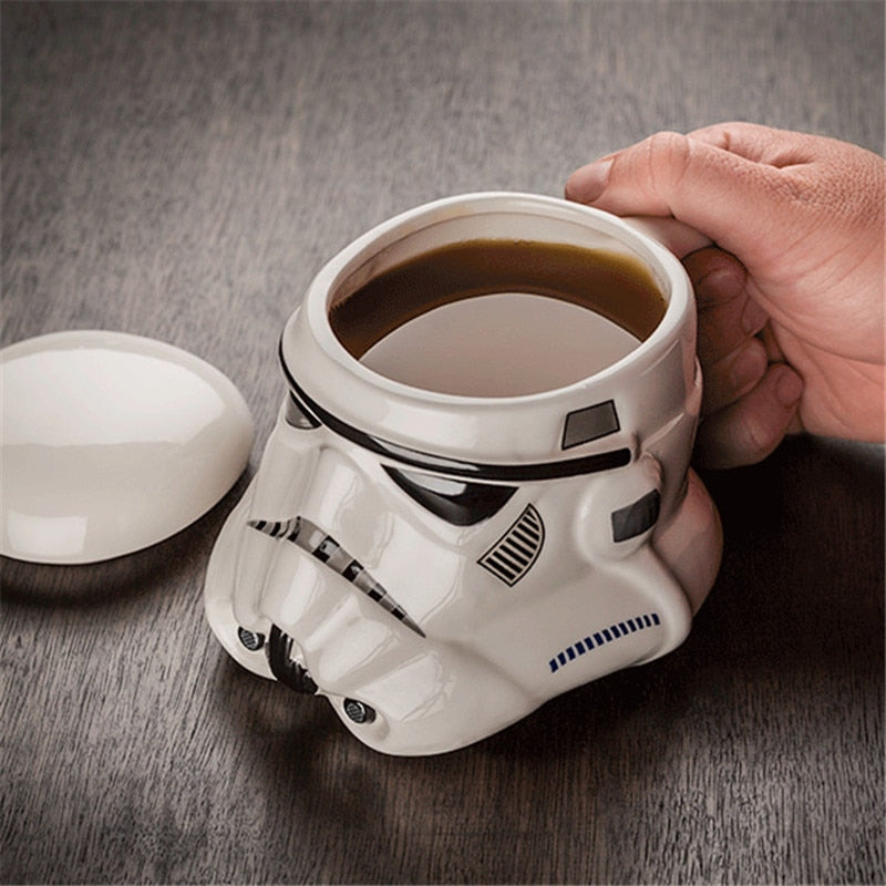 Stormtrooper 3D Ceramic Coffee Mug with Lid for Fans