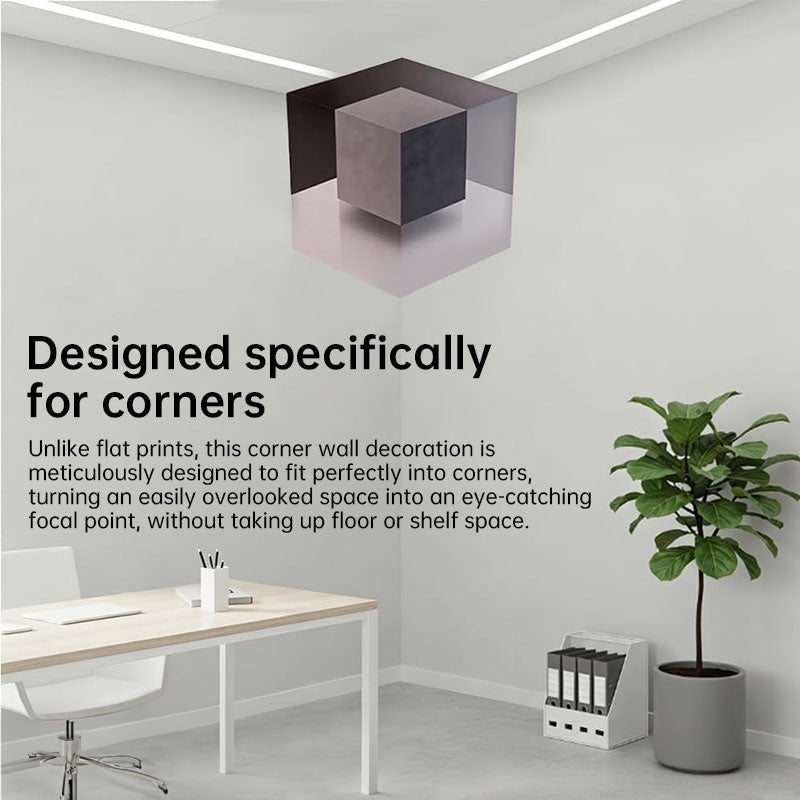 3D Corner Wall Sticker for Floating Cube Illusions