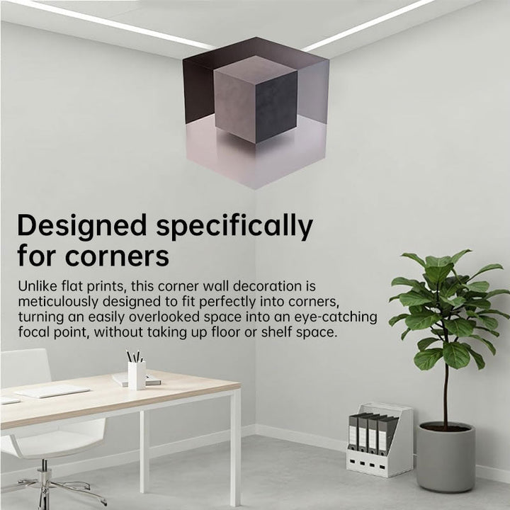 3D Corner Wall Sticker for Floating Cube Illusions