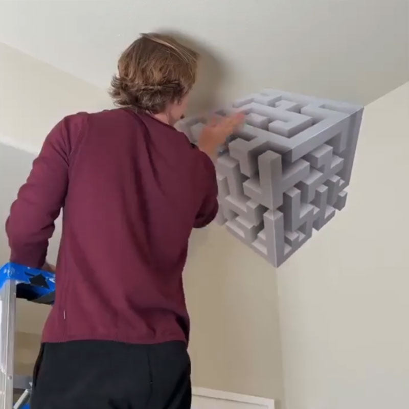 3D Corner Wall Sticker for Floating Cube Illusions