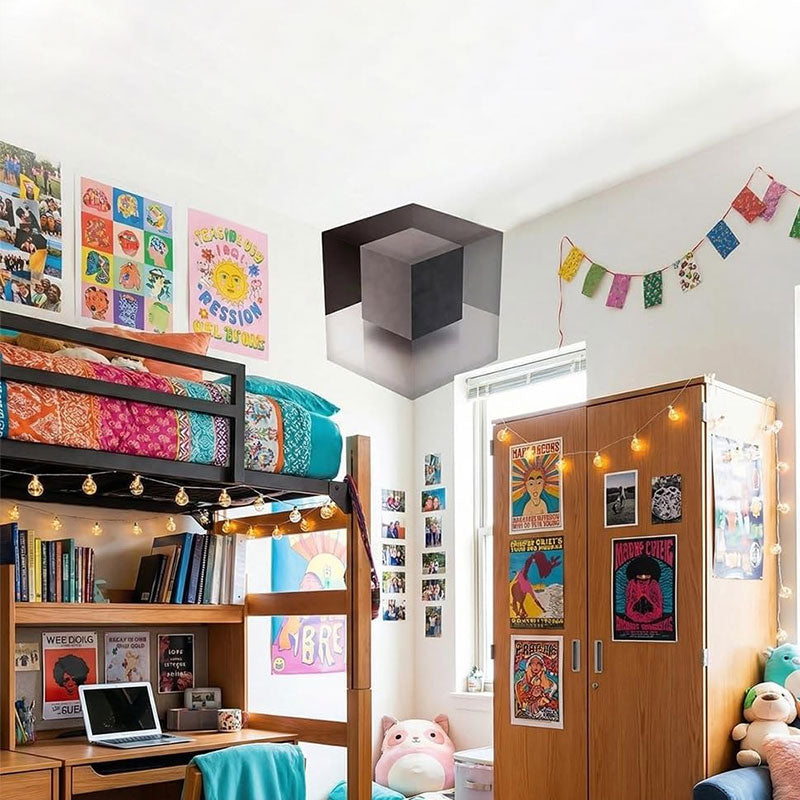 3D Corner Wall Sticker for Floating Cube Illusions