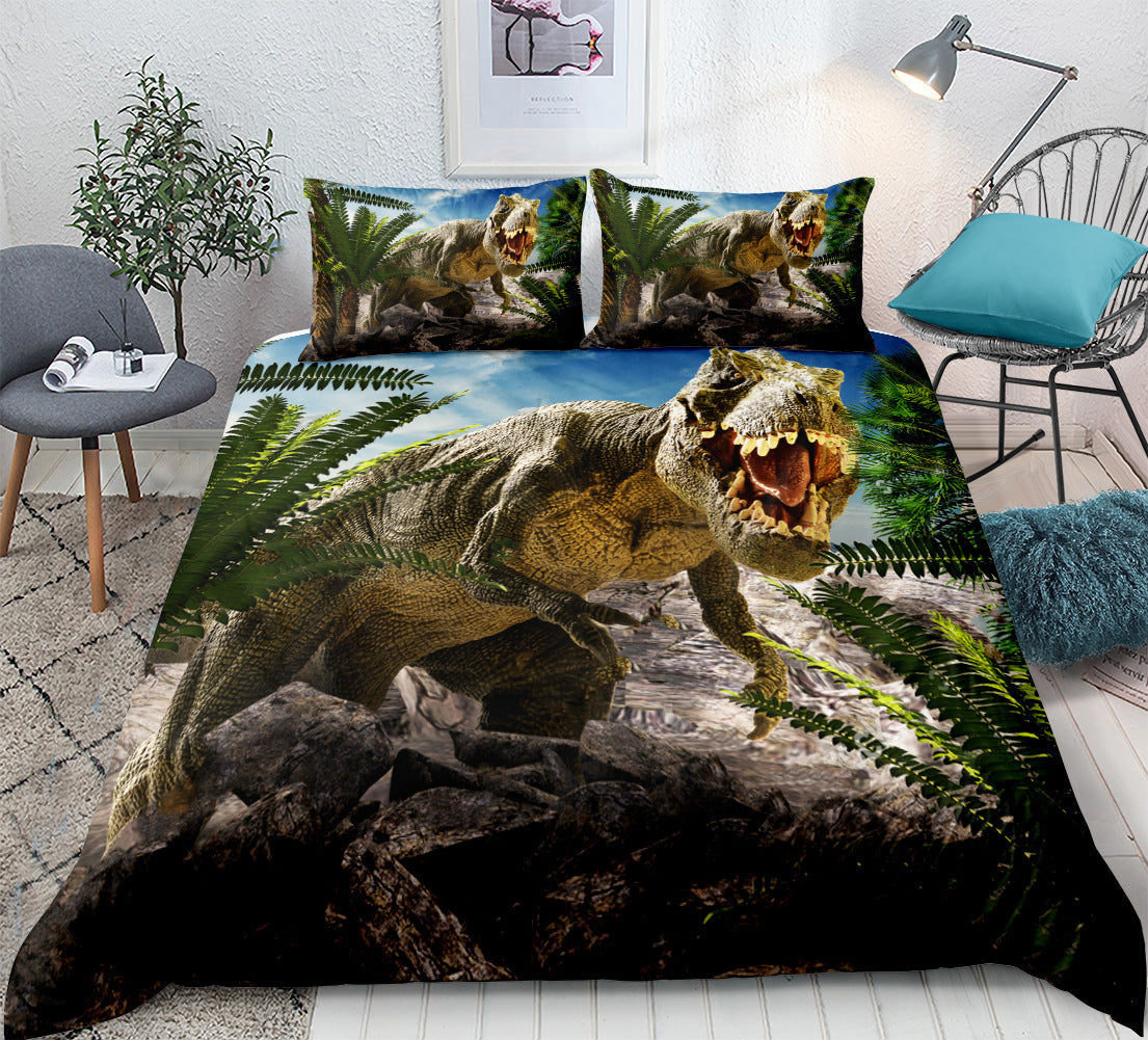 3D Dinosaur Bedding Set for an Immersive Jurassic Room