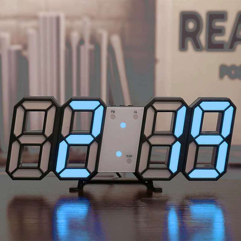 3D LED Digital Alarm Clock with Large Easy-Read Display