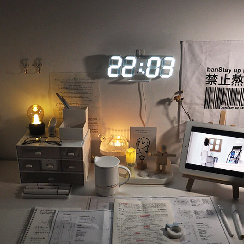 3D LED Digital Alarm Clock with Large Easy-Read Display