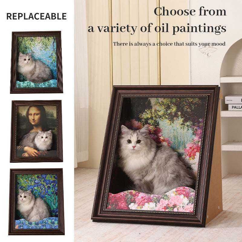 3D Cat Scratcher Bed With Replaceable Classical Art