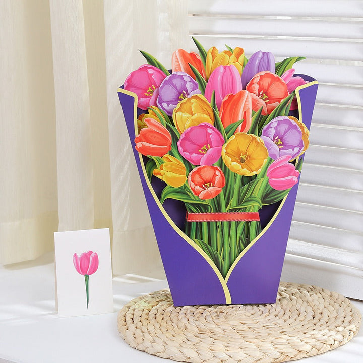3D Paper Flower Greeting Card Keepsake Bouquet Gift