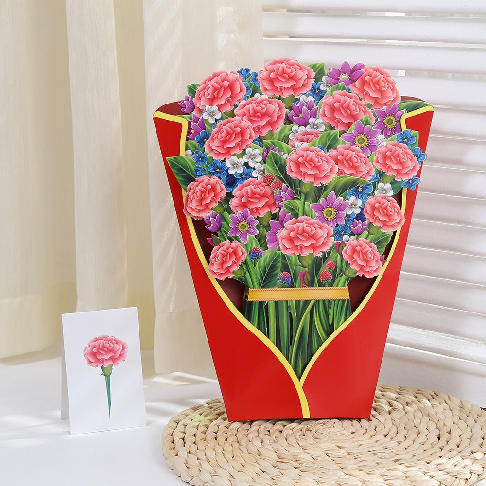 3D Paper Flower Greeting Card Keepsake Bouquet Gift